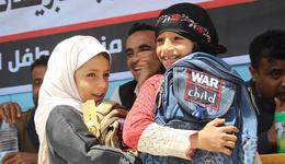 Happy girl with her backpack to go to school_War Child UK in Yemen_181001
