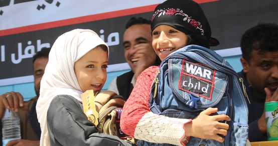 Happy girl with her backpack to go to school_War Child UK in Yemen_181001