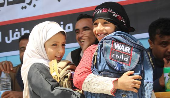 Happy girl with her backpack to go to school_War Child UK in Yemen_181001
