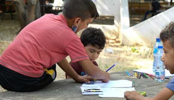 War Child_Lebanon_Karantina_Syrian children drawing with masks_201006