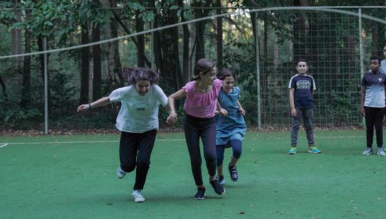 Refugee children in asylum center in Leersum, the Netherlands participate in TeamUp_War Child_200810