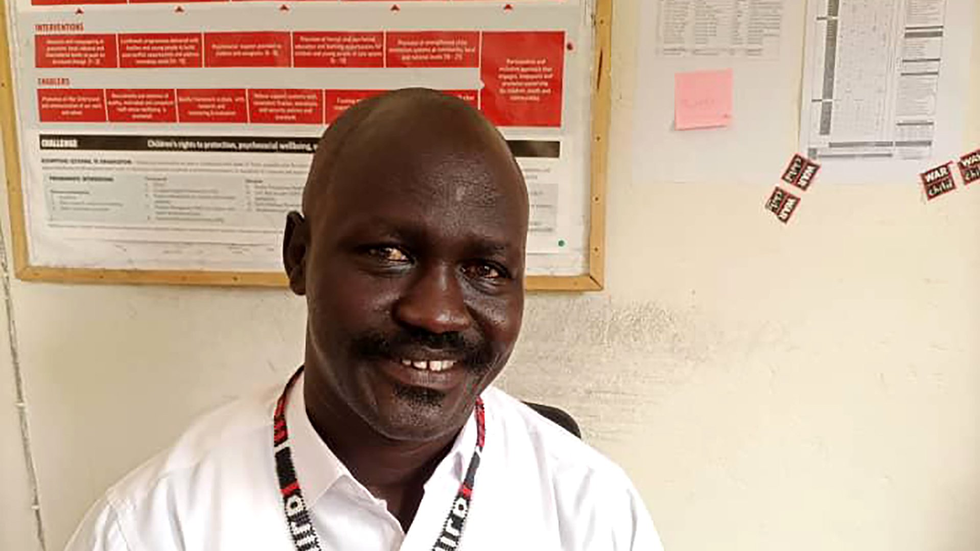 John Garang Nhail becomes a Psychosocial Support Field Officer at War Child to help child soldiers after being recruited when he was a child