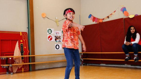 Boy during War Child TeamUp activities at School Paterswolde the Netherlands