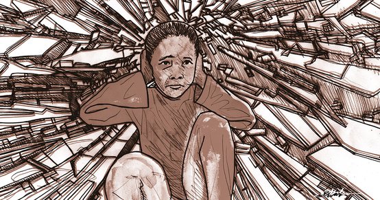 Tekening getekend voor het leven War Child Brian Elstak