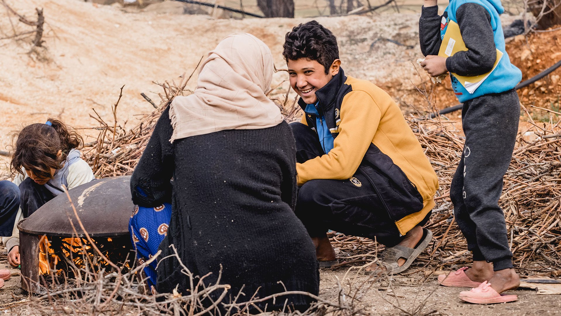 Syrian refugee family - parents are participating in War Child's Caregiver Support Intervention