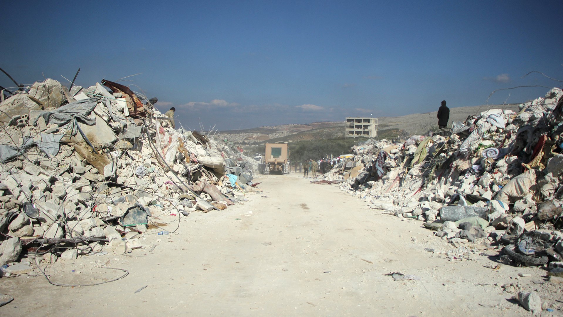 Rubbles caused by the earthquake in Syria