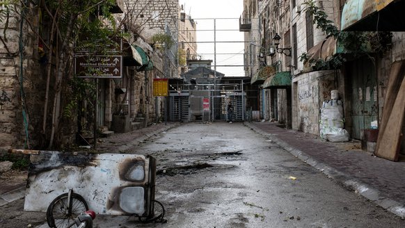 Image of street in Hebron, OPT, near War Child programme for children