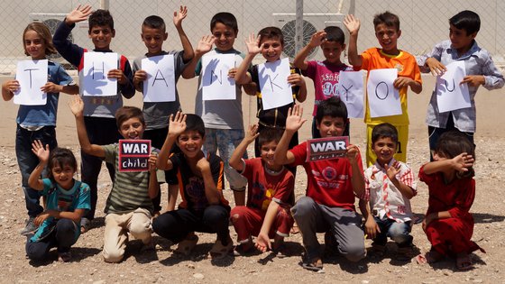 Irak kinderen bedankt thank you War Child