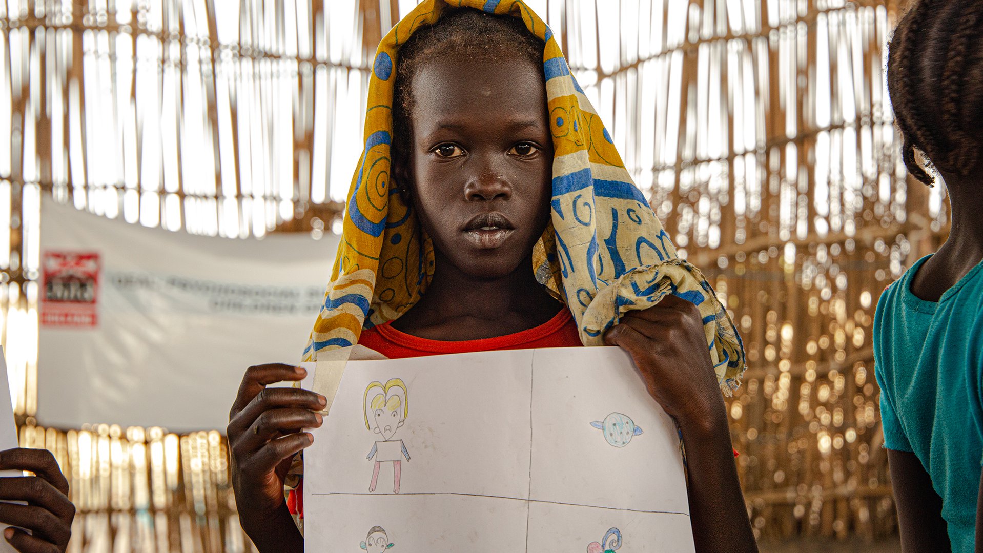 War Child Holland in South Sudan - girl with drawing