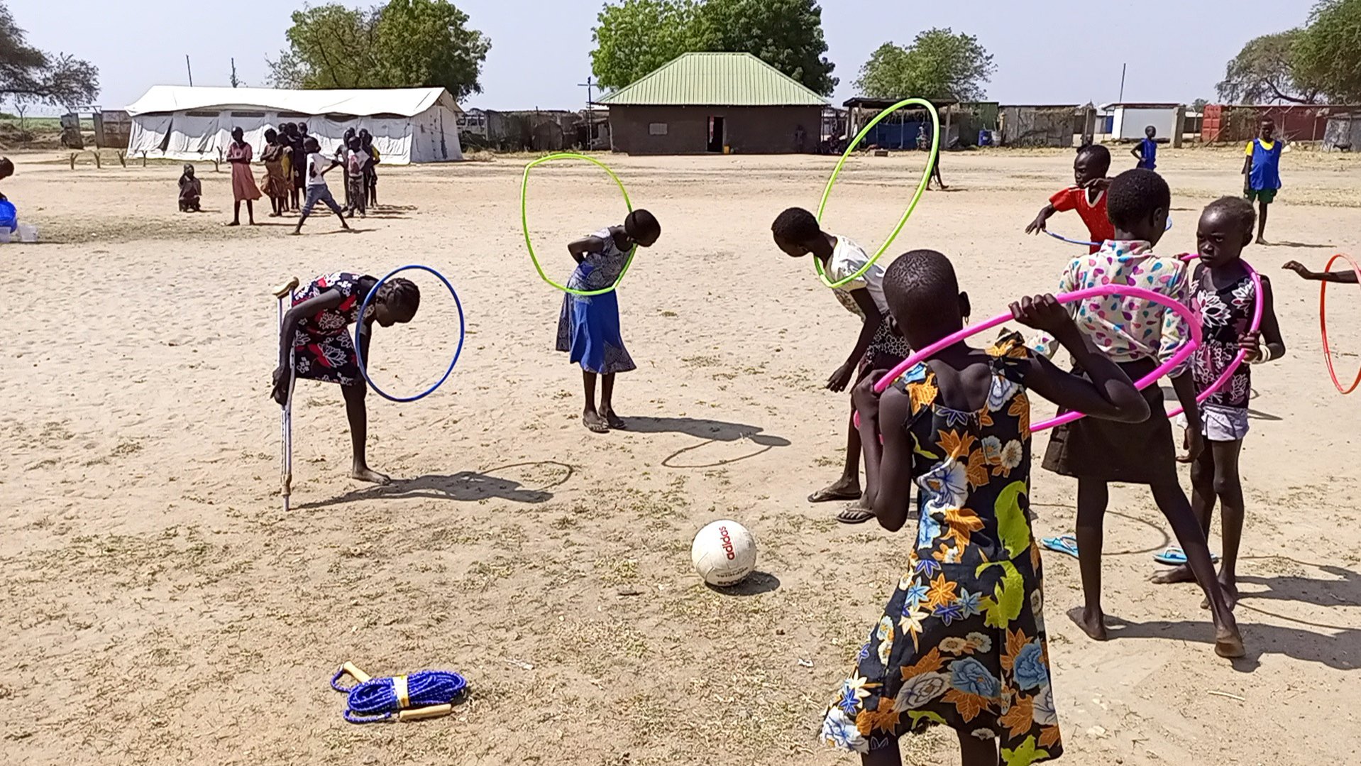 Children in South Sudan playing in one of War Child's TeamUp sessions
