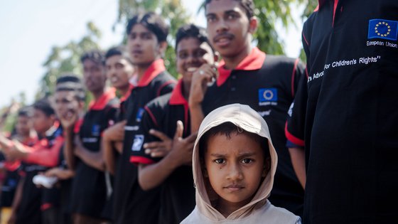 Sri Lanka children rights boy fierce look War Child