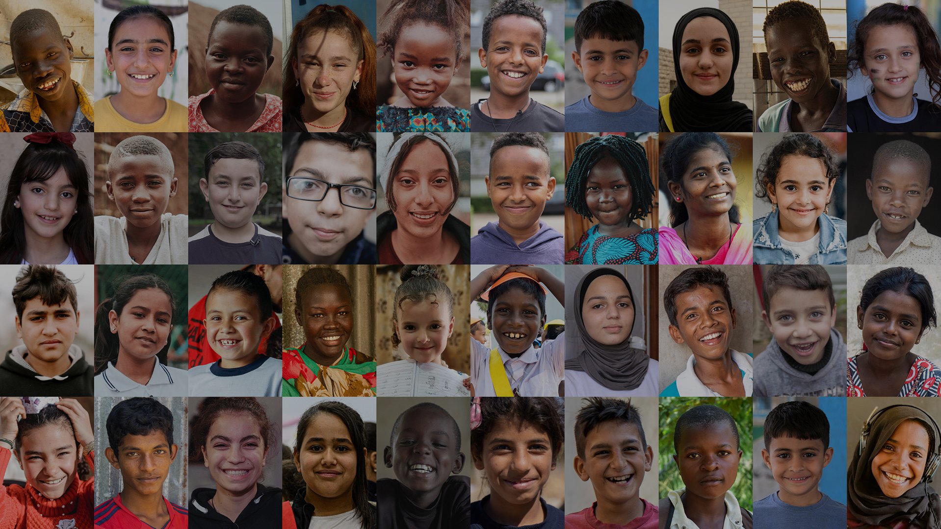 Collage of children's faces