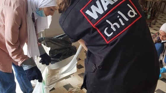 War Child volunteers to clean out houses in Lebanon Beirut after explosions