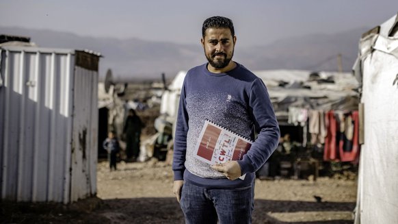 Mohammed from Lebanon supports refugee children from Syria with Can't Wait to Learn's tablet education