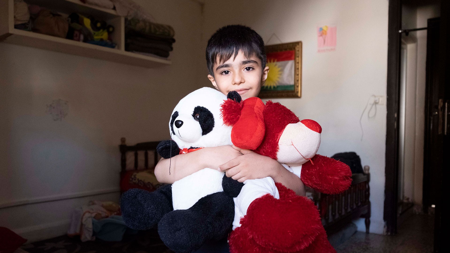 Adil's teddybears help him feel safe in Lebanon