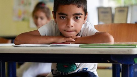 Ukrainian boy receiving education at War Child Holland's Safe Space