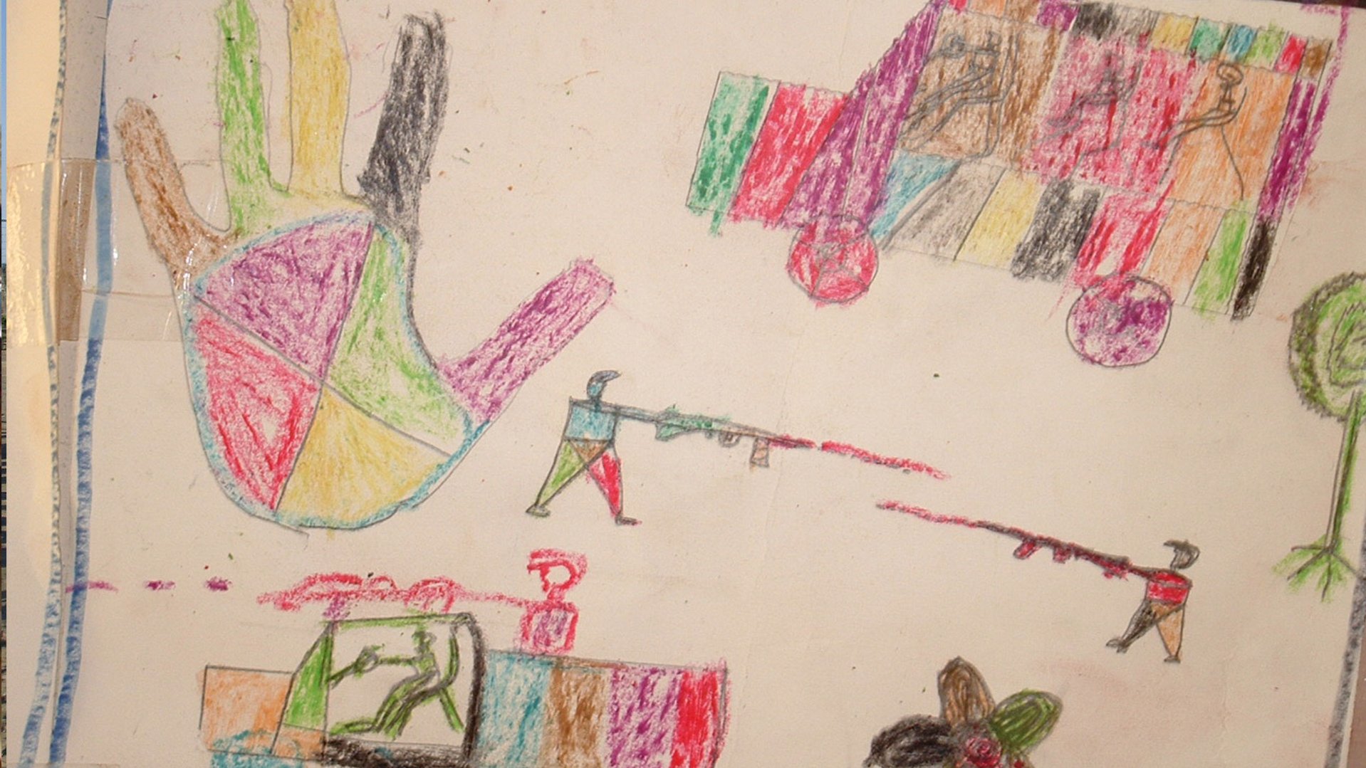 Een tekening van een Soedanees kind