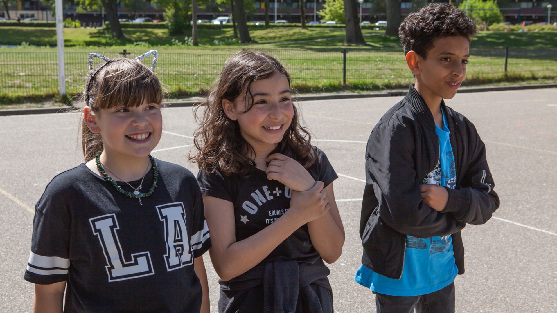 Gaina and other refugee children are joining TeamUp at School activities at an asylum centre in The Netherlands