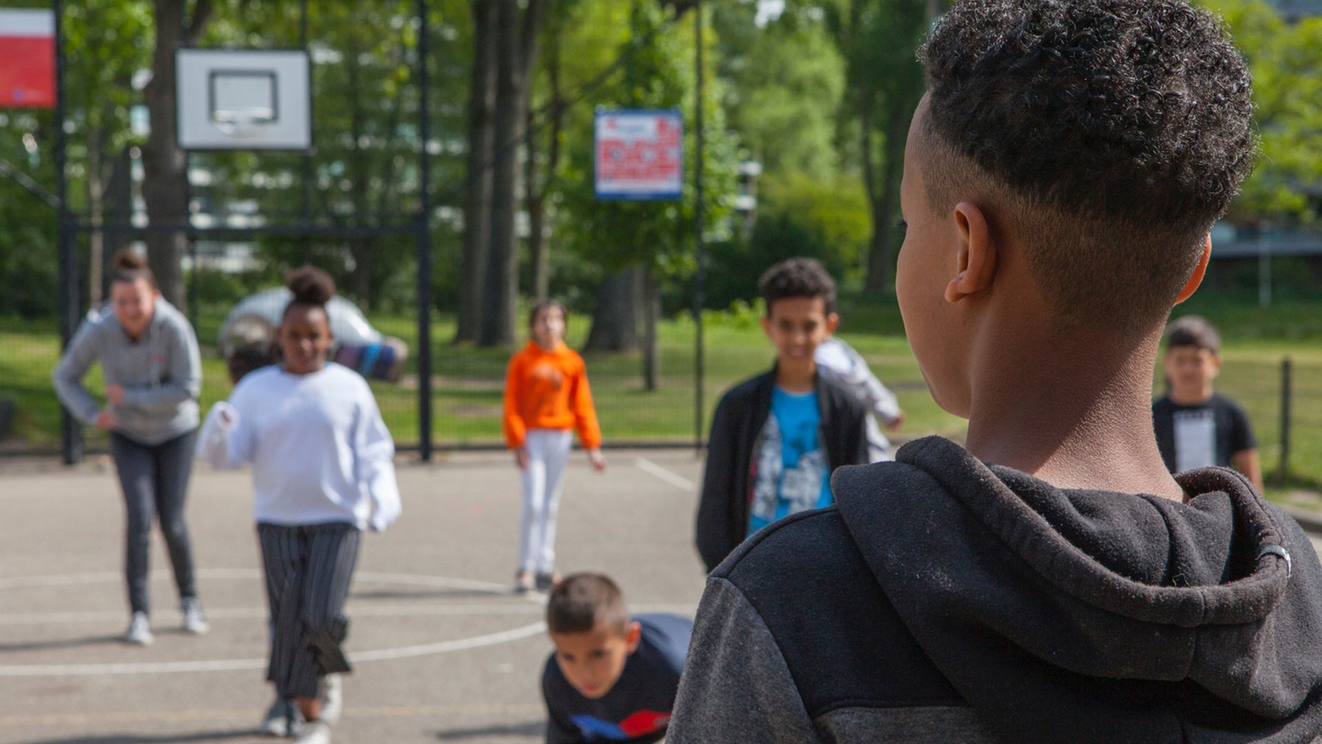 Gaina and other refugee children are joining TeamUp at School activities at an asylum centre in The Netherlands