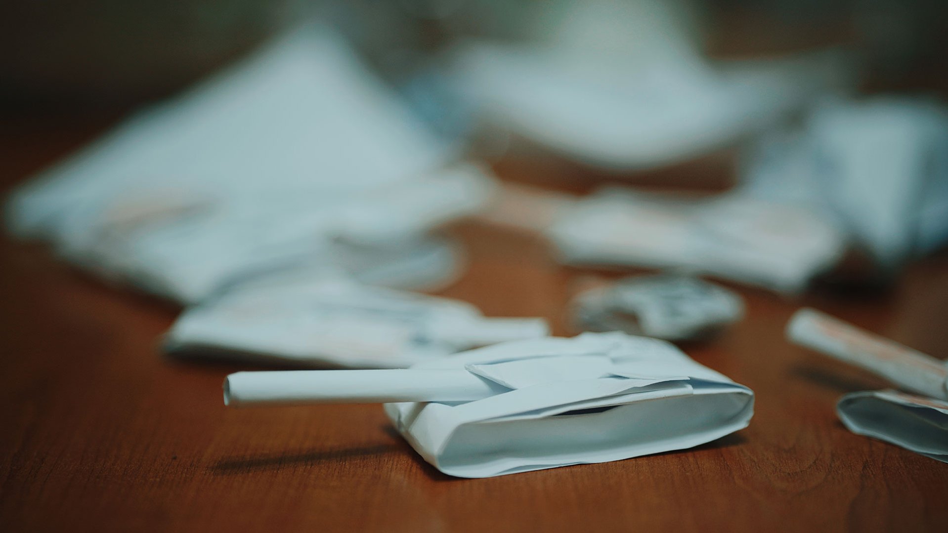 In the Moldovan village where Alex from Ukraine has found refuge, the war still occupies his mind. He is folding paper tanks.