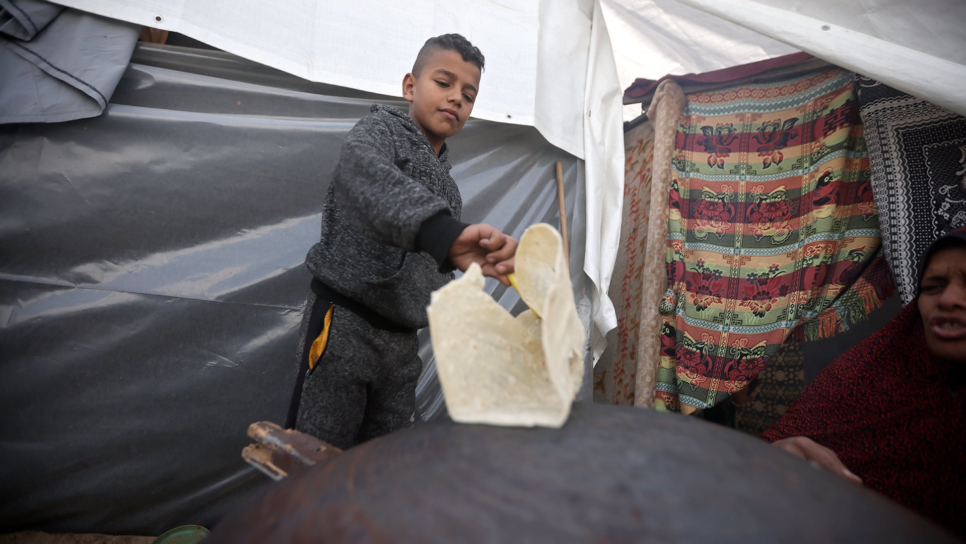 Majed and his family were forced to flee south when their house was damaged by heavy bombardment.