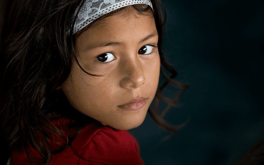 Meisje dat mee doet aan onze projecten in Colombia